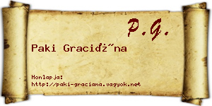 Paki Graciána névjegykártya